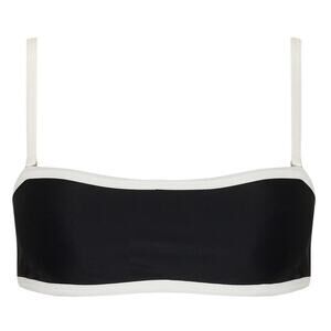 Caiser Elle Colorblock Removable Straps Bandeau Bikini Top Black/White Women's S